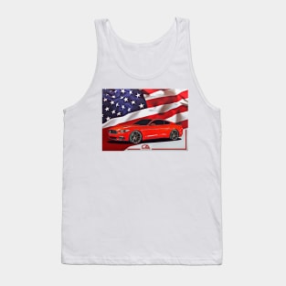 Ford Mustang and The American Flag Tank Top